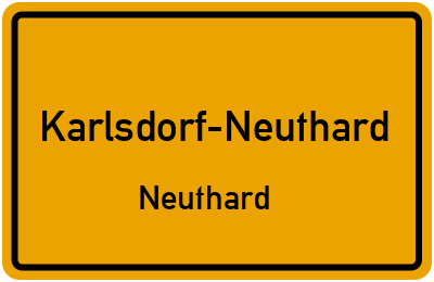 Ortsschild Karlsdorf-Neuthard Neuthard