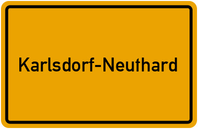 Ortsschild von Gemeinde Karlsdorf-Neuthard in Baden-Württemberg