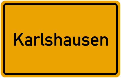Ortsschild von Gemeinde Karlshausen in Rheinland-Pfalz