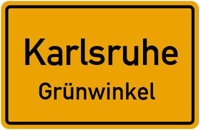 Ortsschild Karlsruhe Grünwinkel