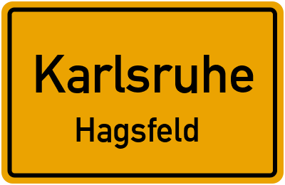 Ortsschild Karlsruhe Hagsfeld
