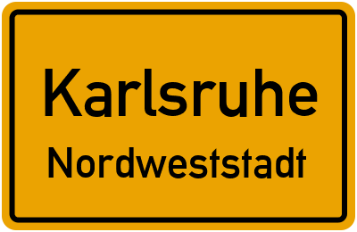 Ortsschild Karlsruhe Nordweststadt