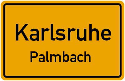 Ortsschild Karlsruhe Palmbach