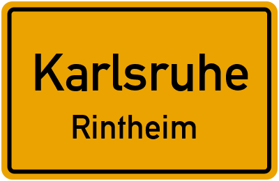 Ortsschild Karlsruhe Rintheim