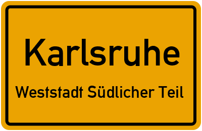 Straßenverzeichnis Karlsruhe Weststadt Südlicher Teil