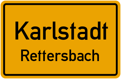 Ortsschild Karlstadt Rettersbach