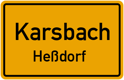 Ortsschild Karsbach Heßdorf