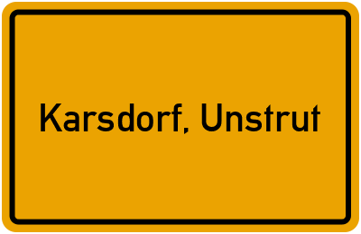 Ortsschild von Gemeinde Karsdorf, Unstrut in Sachsen-Anhalt