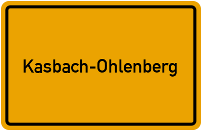 Ortsschild von Gemeinde Kasbach-Ohlenberg in Rheinland-Pfalz