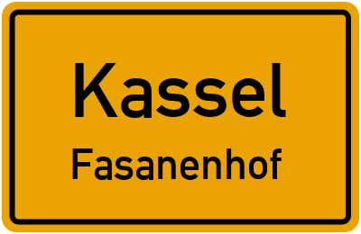Ortsschild Kassel Fasanenhof
