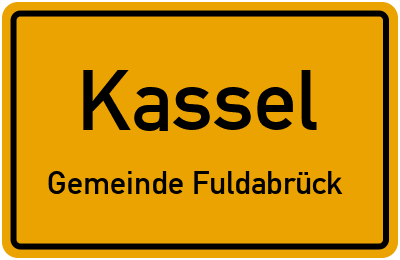 Ortsschild Kassel Gemeinde Fuldabrück