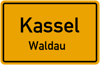 Ortsschild Kassel Waldau