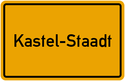 Ortsschild von Gemeinde Kastel-Staadt in Rheinland-Pfalz