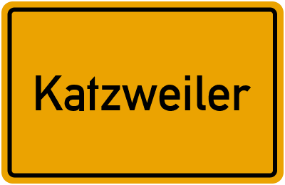 Ortsschild von Katzweiler in Rheinland-Pfalz