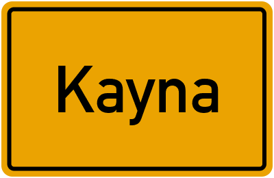 Ortsschild von Gemeinde Kayna in Sachsen-Anhalt