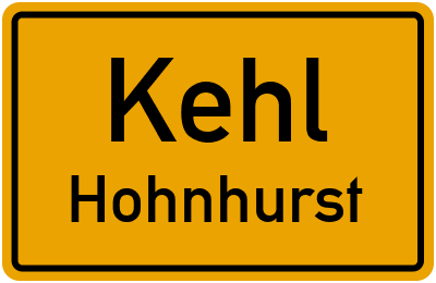 Ortsschild Kehl Hohnhurst