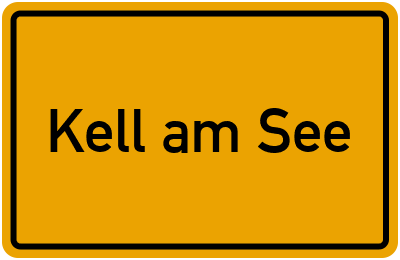 Ortsschild von Gemeinde Kell am See in Rheinland-Pfalz