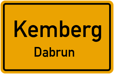 Ortsschild Kemberg Dabrun