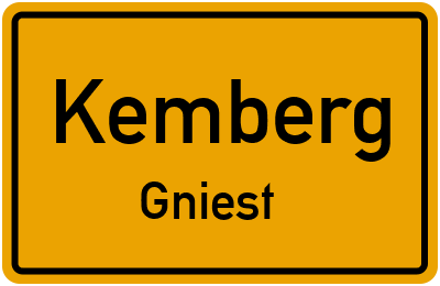 Ortsschild Kemberg Gniest