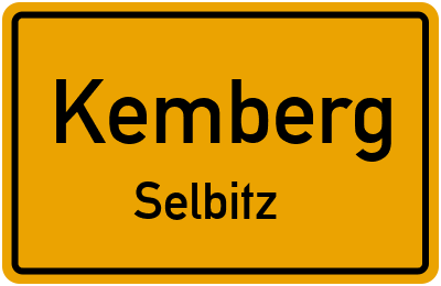 Ortsschild Kemberg Selbitz
