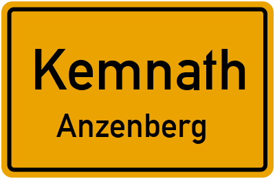 Ortsschild Kemnath Anzenberg