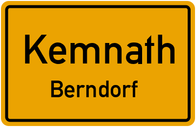 Ortsschild Kemnath Berndorf