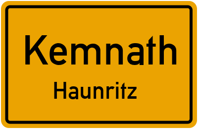 Ortsschild Kemnath Haunritz