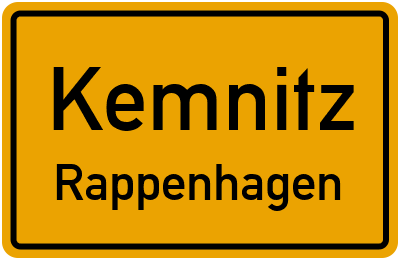 Straßenverzeichnis Kemnitz Rappenhagen