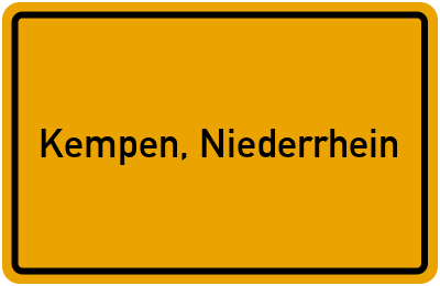 Ortsschild von Stadt Kempen, Niederrhein in Nordrhein-Westfalen