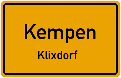 Straßenverzeichnis Kempen Klixdorf