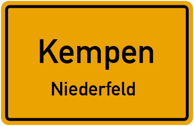 Ortsschild Kempen Niederfeld