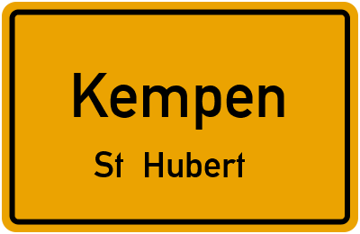 Ortsschild Kempen St. Hubert