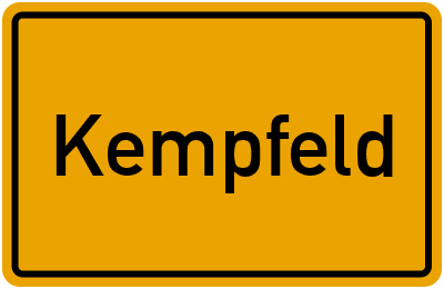 Ortsschild von Gemeinde Kempfeld in Rheinland-Pfalz
