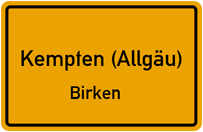 Straßenverzeichnis Kempten (Allgäu) Birken