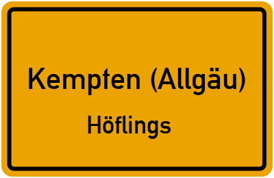 Straßenverzeichnis Kempten (Allgäu) Höflings