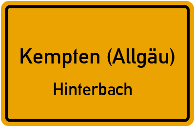 Straßenverzeichnis Kempten (Allgäu) Hinterbach