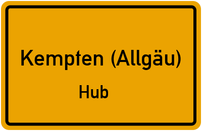 Straßenverzeichnis Kempten (Allgäu) Hub