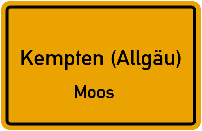 Straßenverzeichnis Kempten (Allgäu) Moos