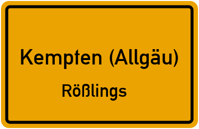 Straßenverzeichnis Kempten (Allgäu) Rößlings