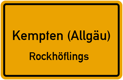 Straßenverzeichnis Kempten (Allgäu) Rockhöflings