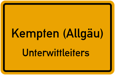 Straßenverzeichnis Kempten (Allgäu) Unterwittleiters
