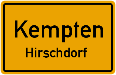 Straßenverzeichnis Kempten Hirschdorf