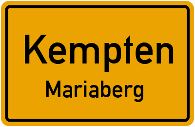 Straßenverzeichnis Kempten Mariaberg