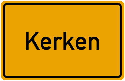 Ortsschild von Gemeinde Kerken in Nordrhein-Westfalen