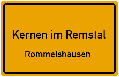 Ortsschild Kernen im Remstal Rommelshausen