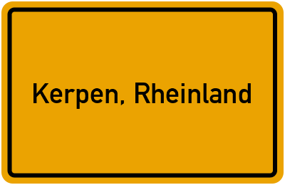 Ortsschild von Stadt Kerpen, Rheinland in Nordrhein-Westfalen