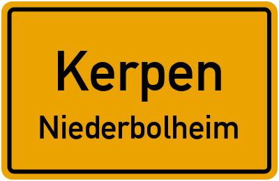 Ortsschild Kerpen Niederbolheim