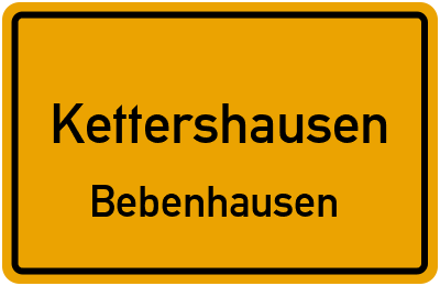 Ortsschild Kettershausen Bebenhausen