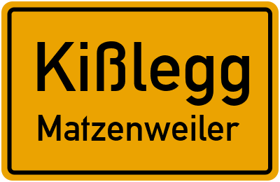 Straßenverzeichnis Kißlegg Matzenweiler