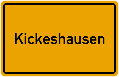 Ortsschild von Gemeinde Kickeshausen in Rheinland-Pfalz